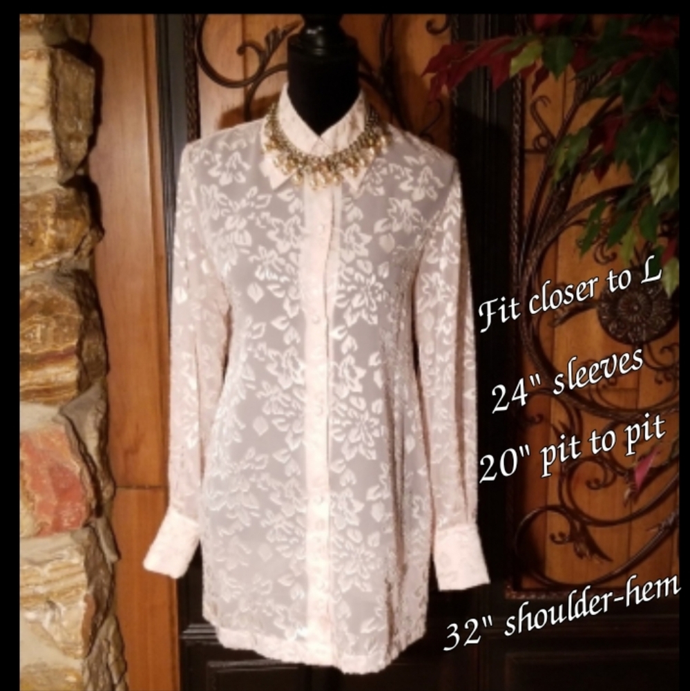 Black Ice Floral Embroidered Evening Attire Cream Colored Blouse